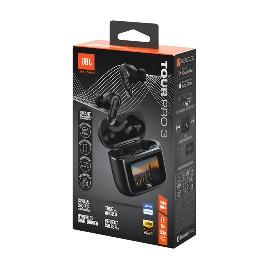 JBL Tour Pro 3 - Black - True Wireless Noise Cancelling earbuds with Smart Charging Case™ - Detailshot 15